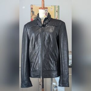 Midtown Women's Black Leather Jacket-02‎